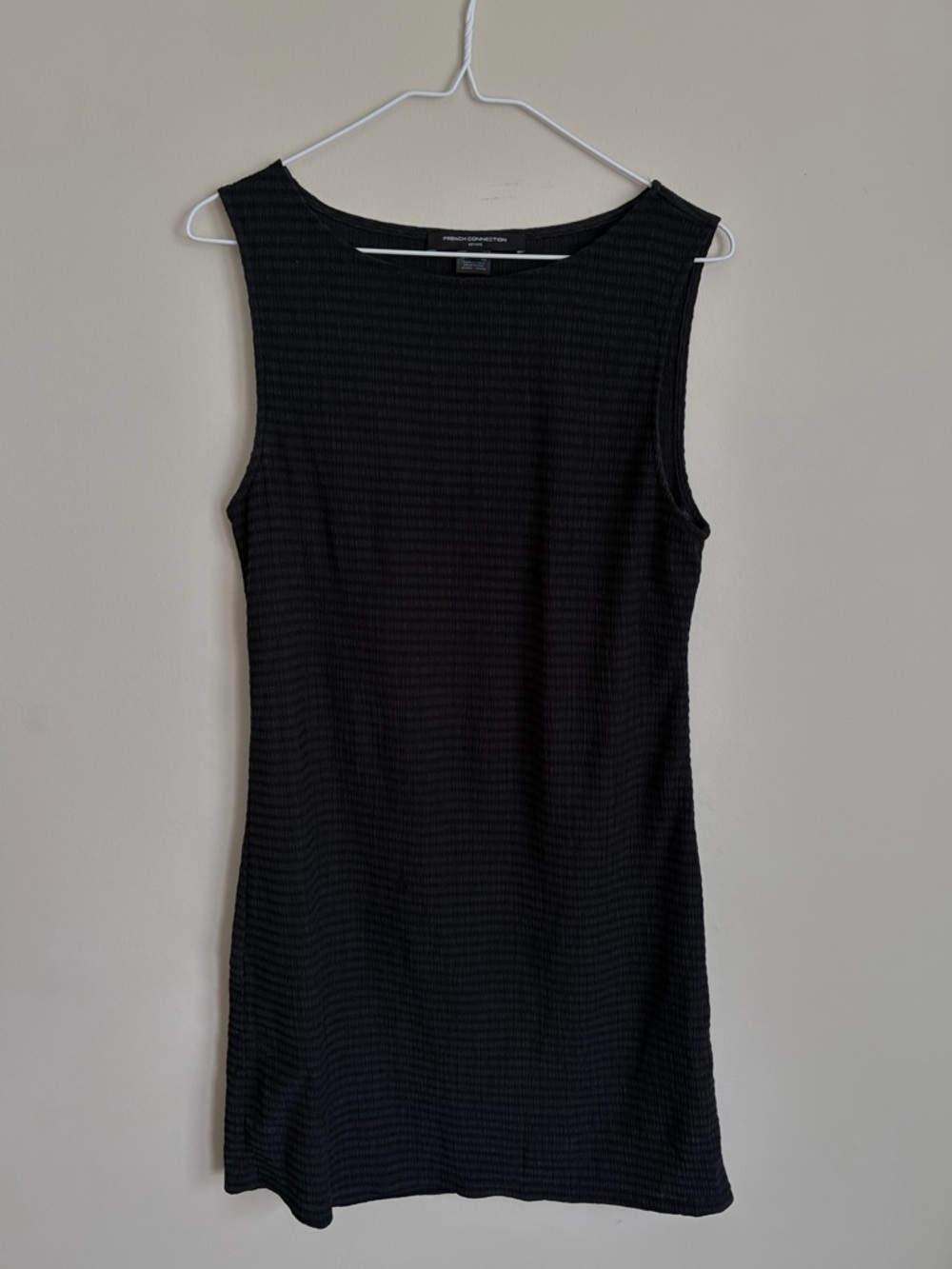 French Connection RACHAEL TEXTURED SLEEVELESS SHEATH DRESS IN BLACK Women’s M